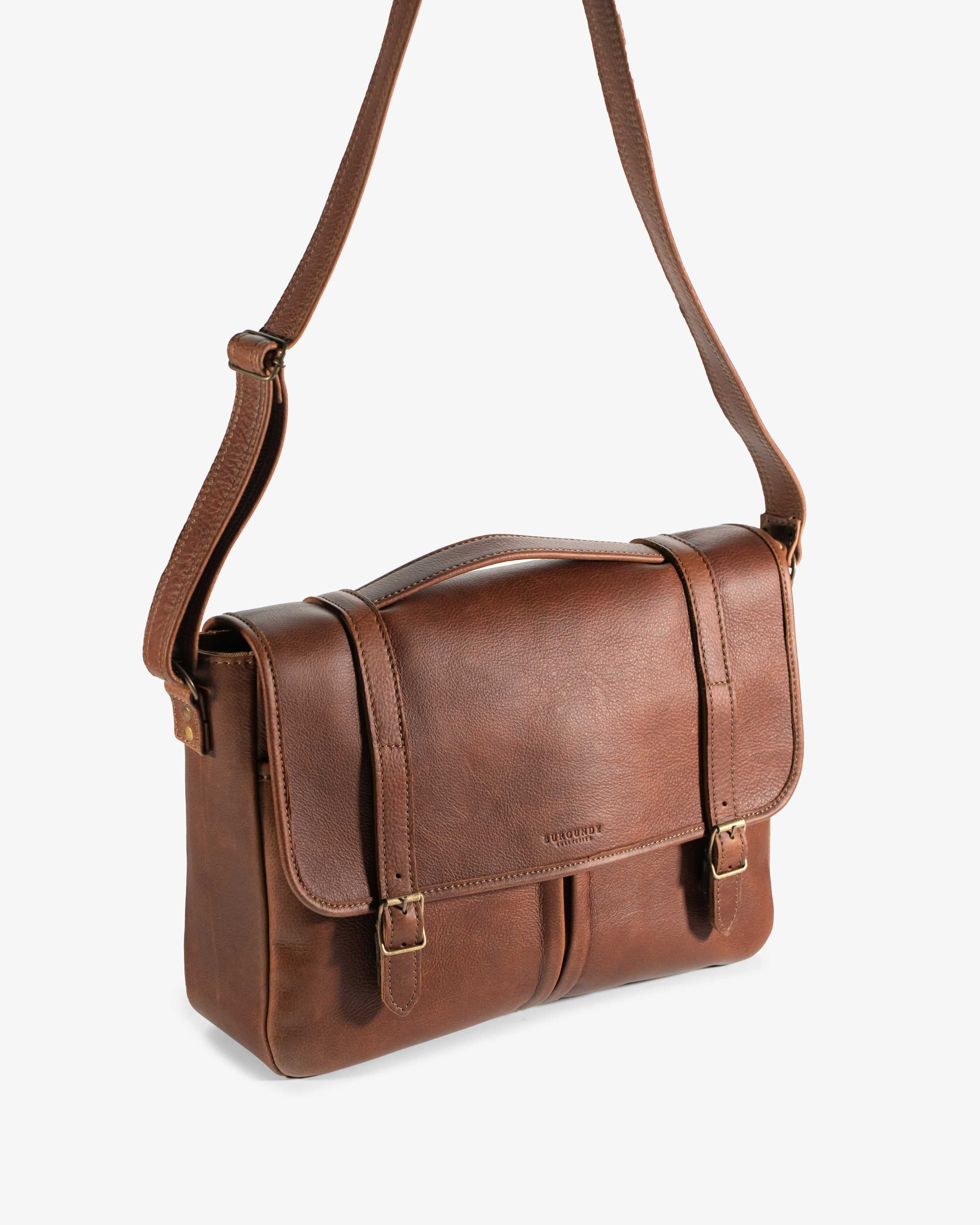 The Satchel Leather Briefcase | Burgundy Collective