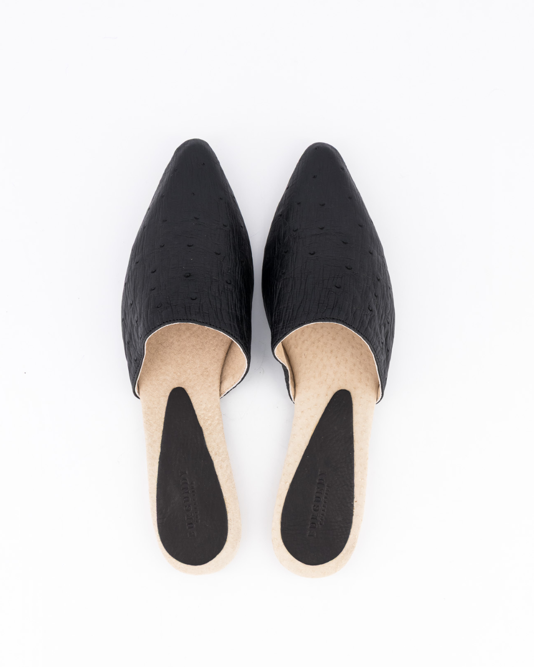 Luna Mule Ostrich - Black