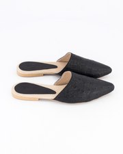 Luna Mule Ostrich - Black