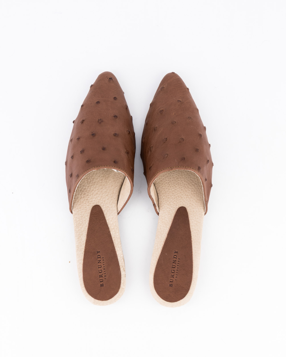 Luna Mule Ostrich - Brown