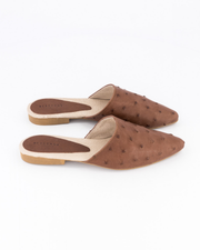Luna Mule Ostrich - Brown