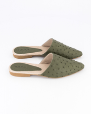 Luna Mule Ostrich - Olive
