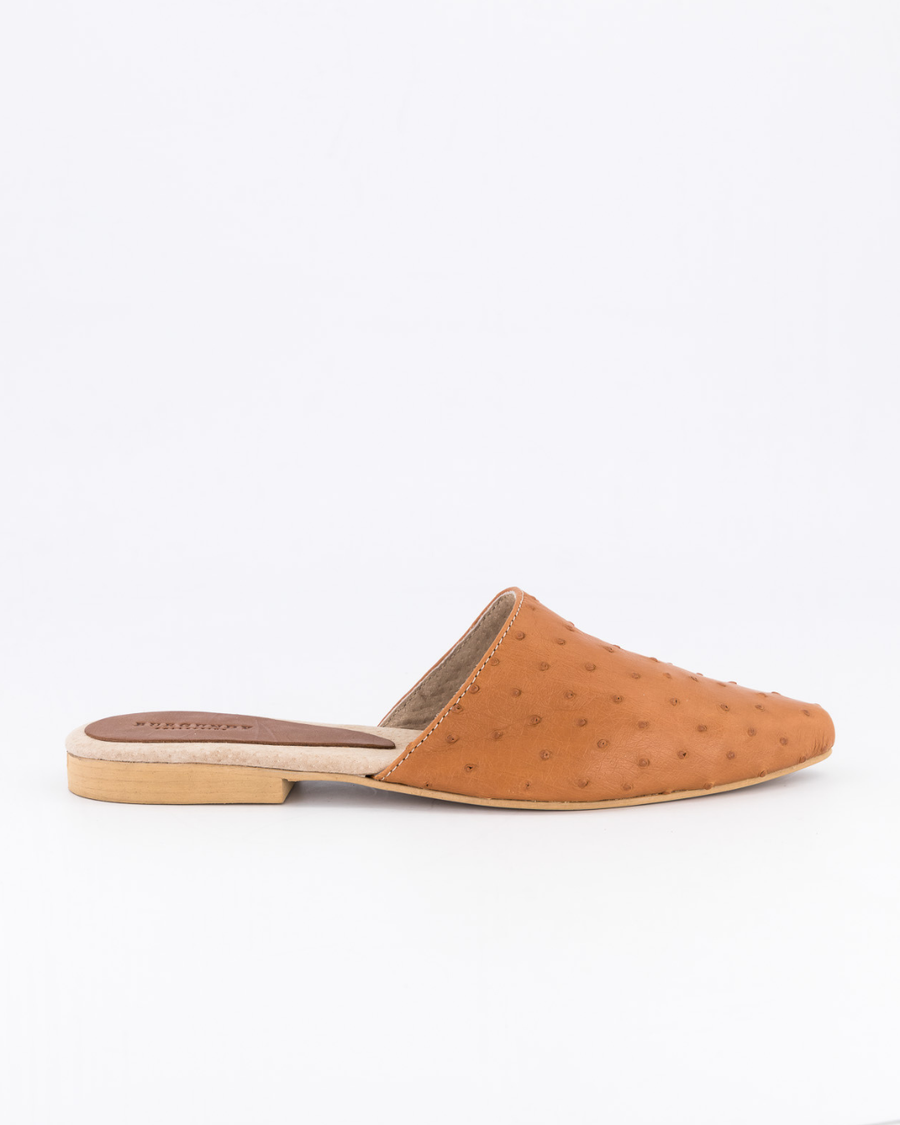 Luna Mule Ostrich - Tan
