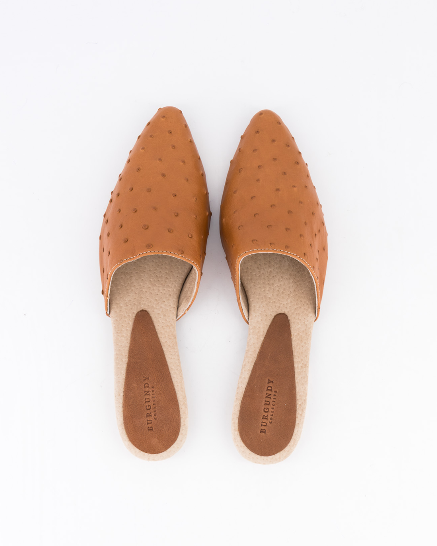 Luna Mule Ostrich - Tan