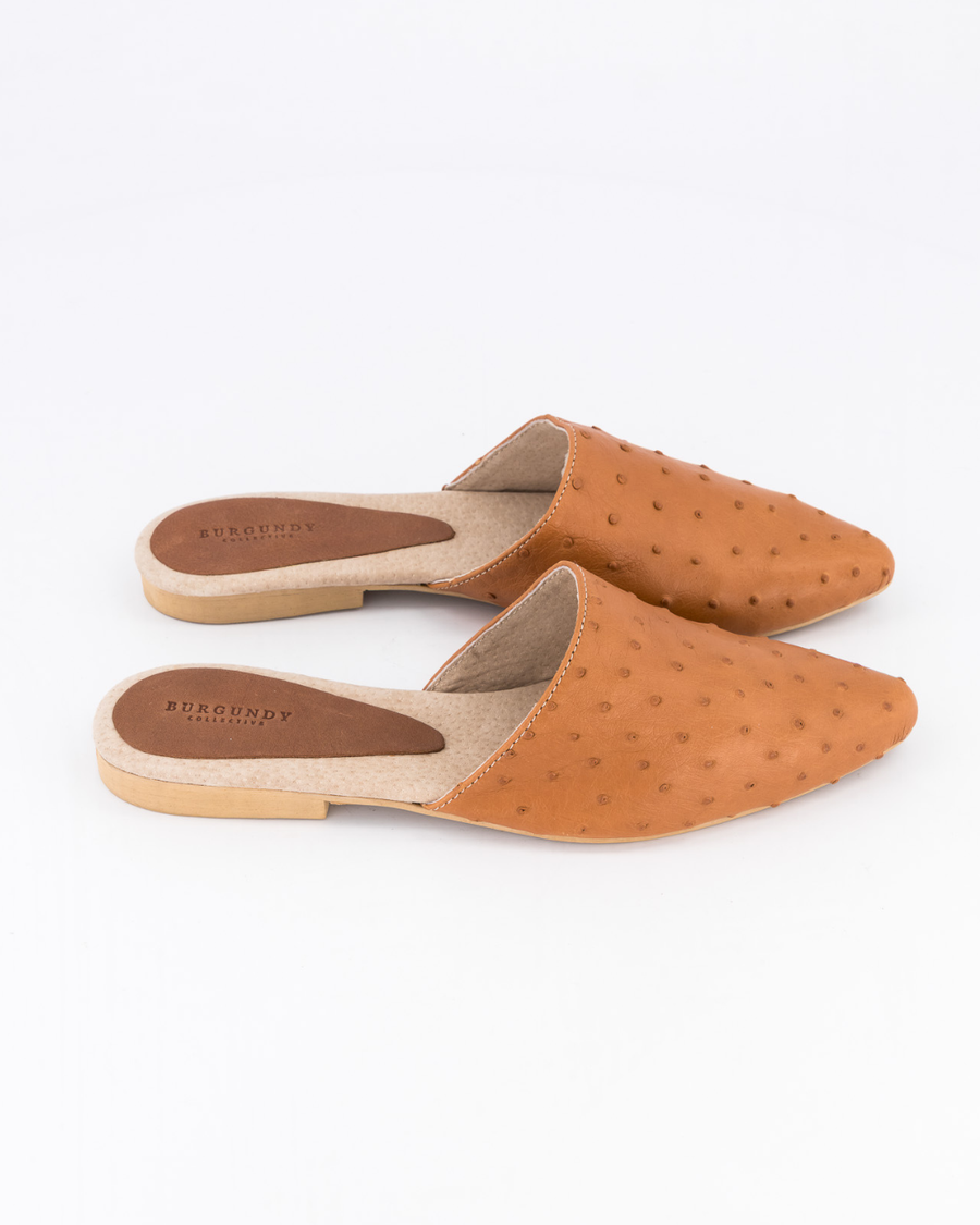 Luna Mule Ostrich - Tan